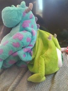Disney Parks Monsters Inc Sully and Mike Reversible Plush 24 inches